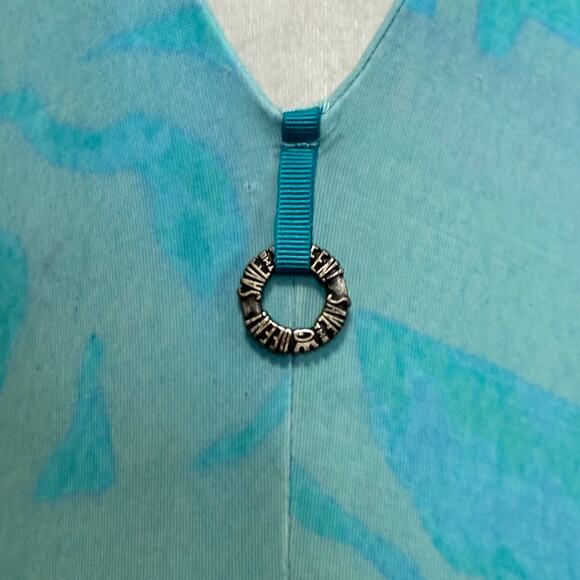 Save the Queen Blue Green Graphic Sleeveless Maxi Dress XXL - Picture 6 of 6